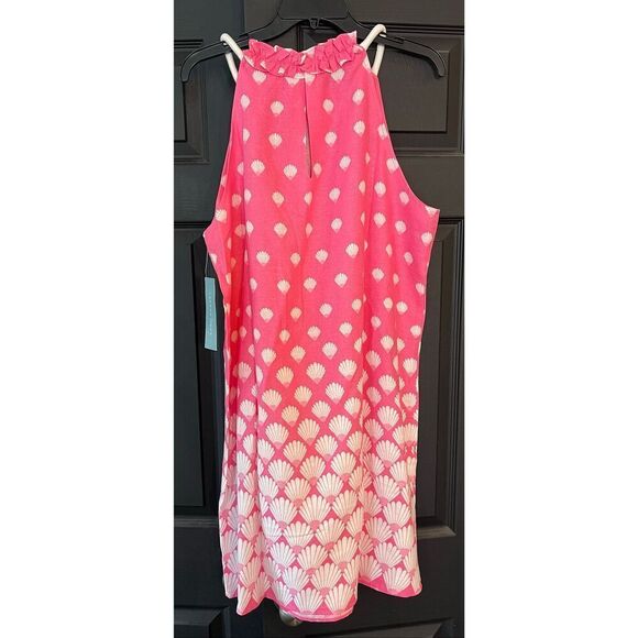 London Times Women's Sleeveless Ruffle Neck Shift Shell Pattern-16 - Picture 4 of 6